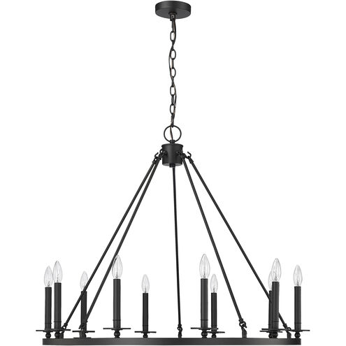 Florence 10 Light 36 inch Matte Black Chandelier Ceiling Light